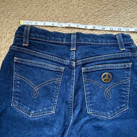 VTG Moschino Peace Back Pocket Stretch Denim Size 28 - Picture 5 of 10